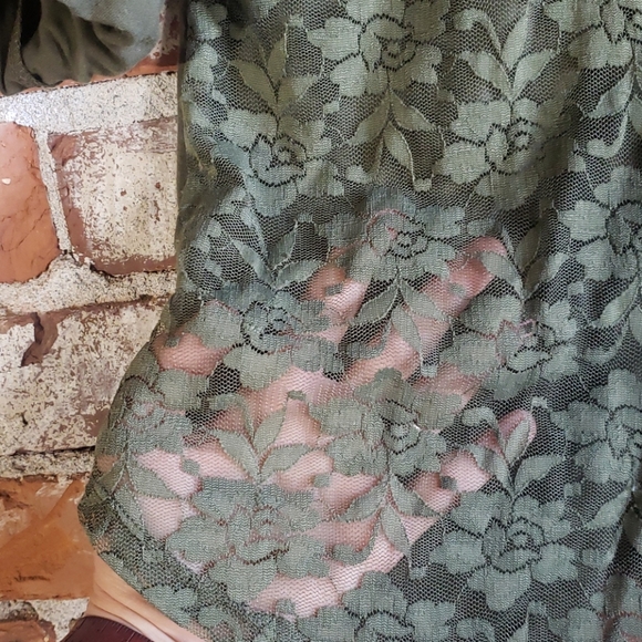 Lace Back Button Up Shirt with Roll Up Sleeves - Picture 10 of 11